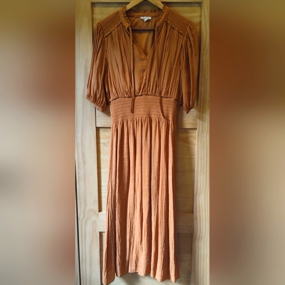 Kings Road Women's Toasted Pumpkin Maxi Dress | 3/4 Sleeve | Large